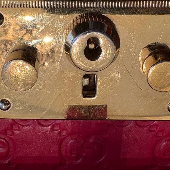 Gucci Padlock chain two way guccissima red leather bag - Picture 4 of 15